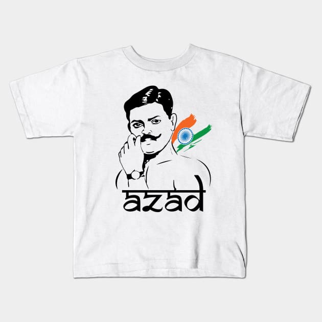 Chandra Shekhar Azad Indian Freedom Fighter Kids T-Shirt by alltheprints